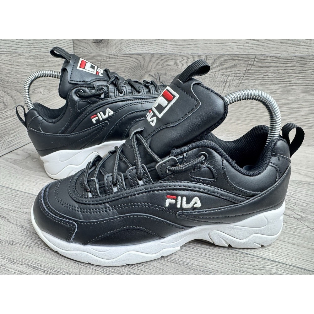 Fila Sneakers Women 6 Black Disarray Chunky Shoes Athletic Lace Up Dad Shoes